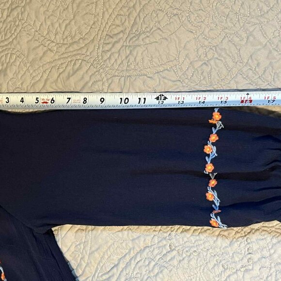 Savanna Jane Puff Sleeve Dress Pink Blue Embroidery Size S - Picture 4 of 11